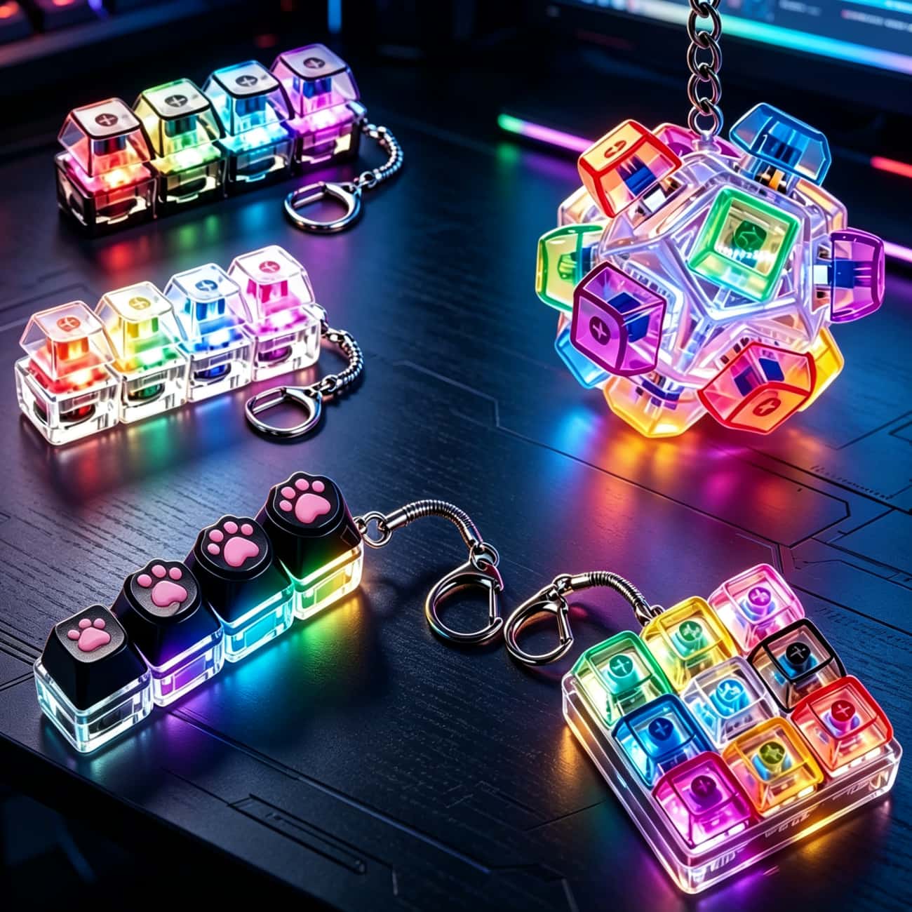 Gaming Keyboard No Rgb - Mechanisch toetsenbord, toetsenkap, sleutelhanger, RGB LED-verlichting,