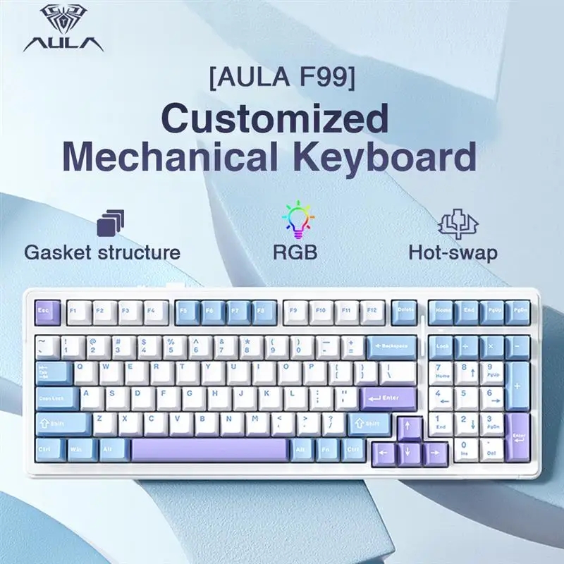 Gaming Keyboard No Rgb - Aula F99 Gaming Mechanisch Toetsenbord Drie