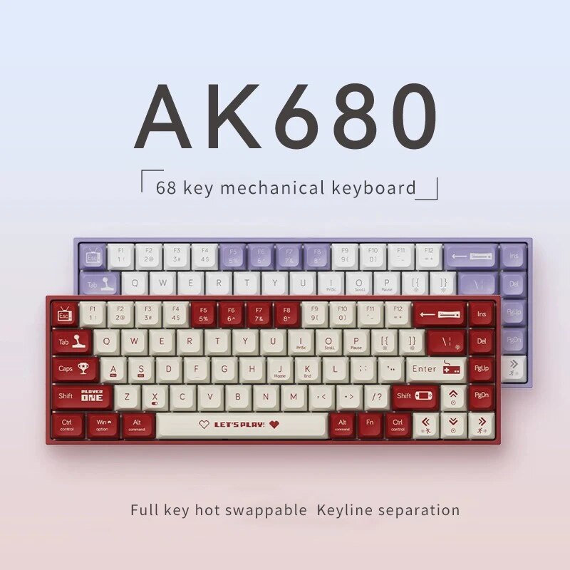 Gaming Keyboard Hot Swappable - Ajazz Ak680 Mechanische Toetsenbord Gaming Bedrade