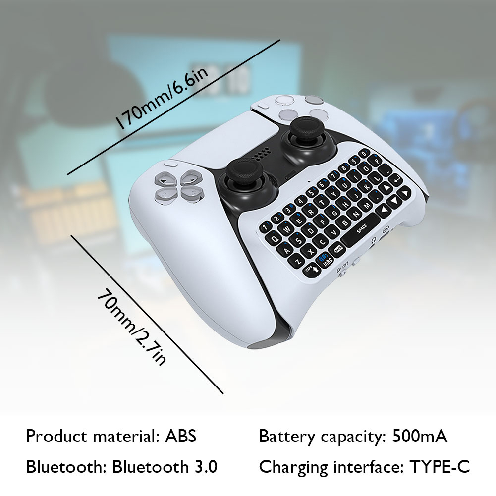 Gaming Keyboard Mini - Mini-gamepad met toetsenbord, 3,5 mm draadloos,