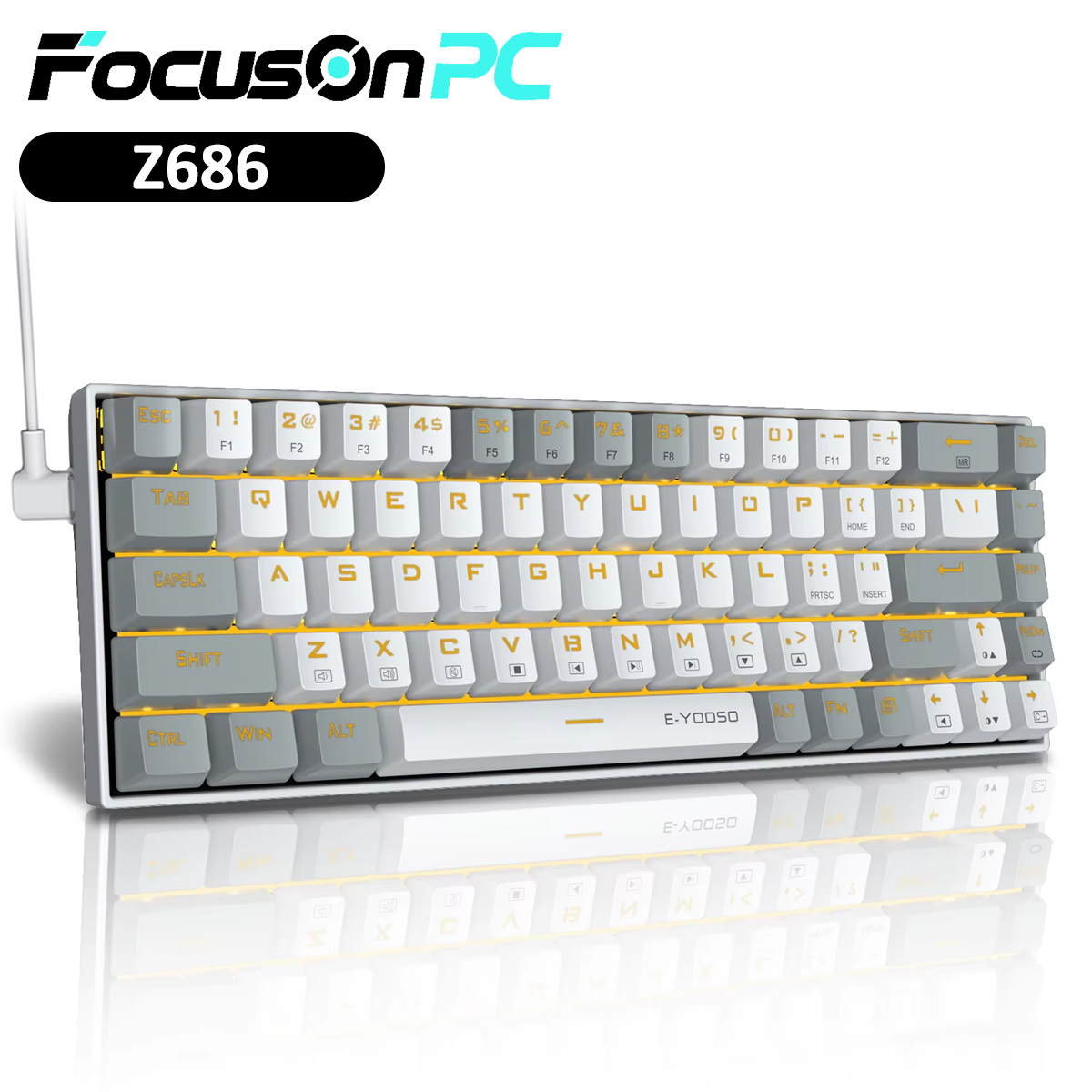 Keyboard Gaming Blue Switch - FocusOnPC Z686 USB Mini Slim Mechanisch