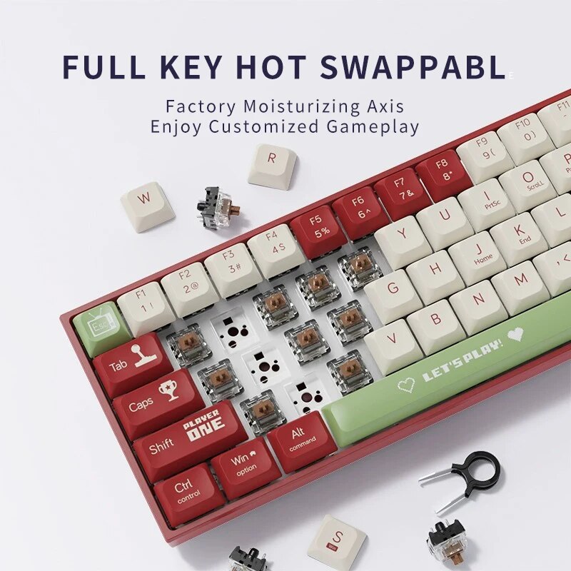 Ajazz Ak680 Mechanische Toetse - Gaming Keyboard Hot Swappable recensie en prijs