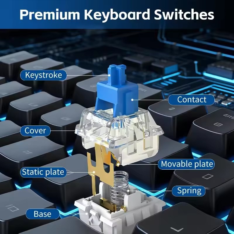 Vervangende schakelaar, 3-poli - Keyboard Gaming Blue Switch recensie en prijs